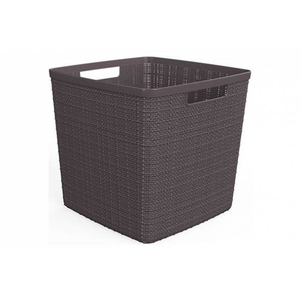 Jute Opbergbox Donkerbruin Cube 17l 27,9 X27,9xh27cm Vierkant Peppercorn 