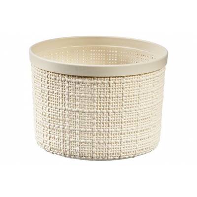 Jute Opbergbox Wit Rond 2l D17,1xh12.6  Rond Offwhite +deksel  Curver