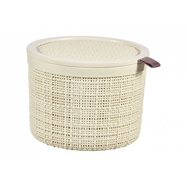 Jute Opbergbox Wit Rond 2l D17,1xh12.6  Rond Offwhite +deksel 