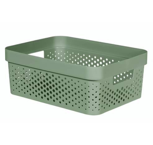 Infinity Recycled Box 11l Dots Groen 35.6x26.6xh13.6cm  Curver