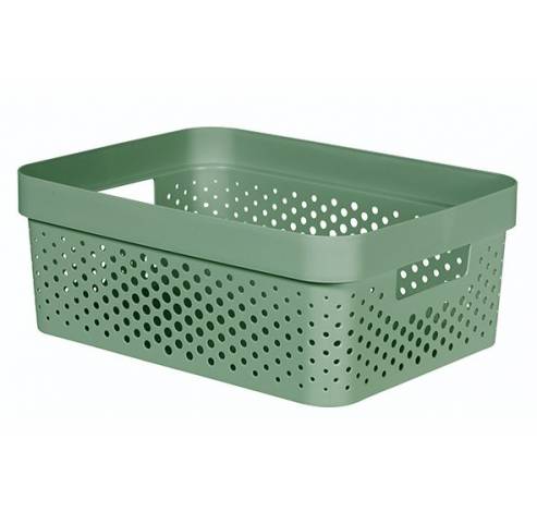 Infinity Recycled Box 11l Dots Groen 35.6x26.6xh13.6cm  Curver
