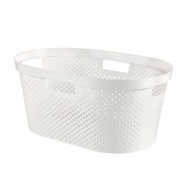 Infinity Recycled Wasmand Dots 40l Wit 58.5x38xh26.5cm  Curver