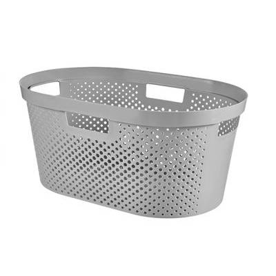 Infinity Recycled Panier Linge Dots 40l Gris 58.5x38xh26.5cm  Curver