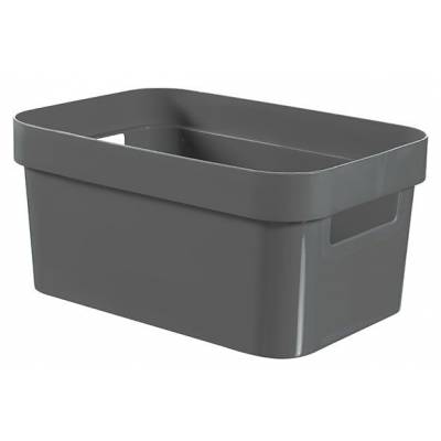 Infinity Recycled Box 4.5l Donkergrijs 26x17,5xh12,3cm 