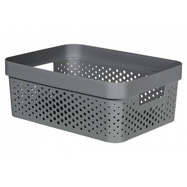 Infinity Recycled Box 11l Dots D.grijs 35.6x26.6xh13.6cm 