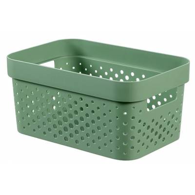 Infinity Recycled Box 4,5l Dots Groen 26x17,5xh12,3cm  Curver