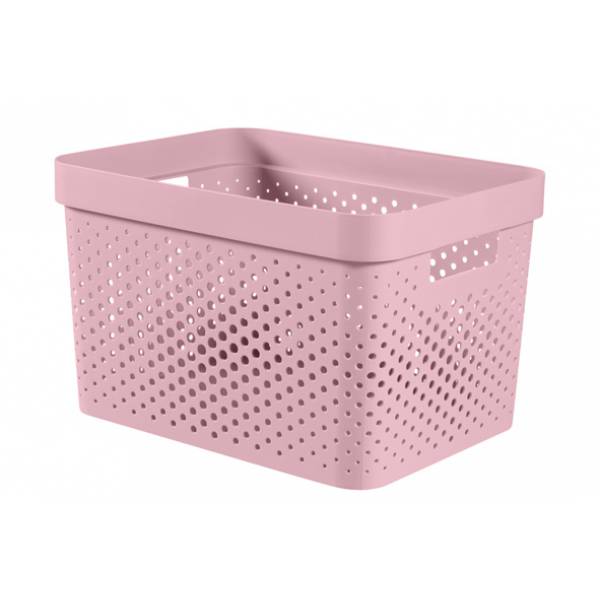 Infinity Recycled Box 17l Dots Roze 35.5x26.2xh21.9cm 