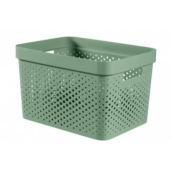 Infinity Recycled Box 17l Dots Groen 35.5x26.2xh21.9cm 