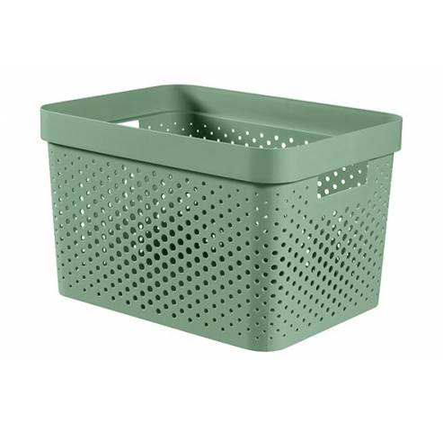 Infinity Recycled Box 17l Dots Groen 35.5x26.2xh21.9cm  Curver