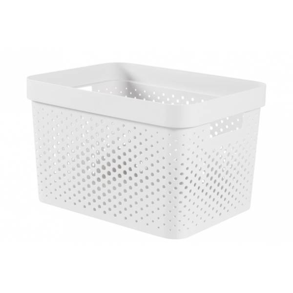 Infinity Recycled Box 17l Dots Wit 35.5x26.2xh21.9cm 