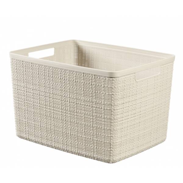 Jute Opbergbox Wit Large 20l 36,2x28.2 H23cm Rechthoek Offwhite 