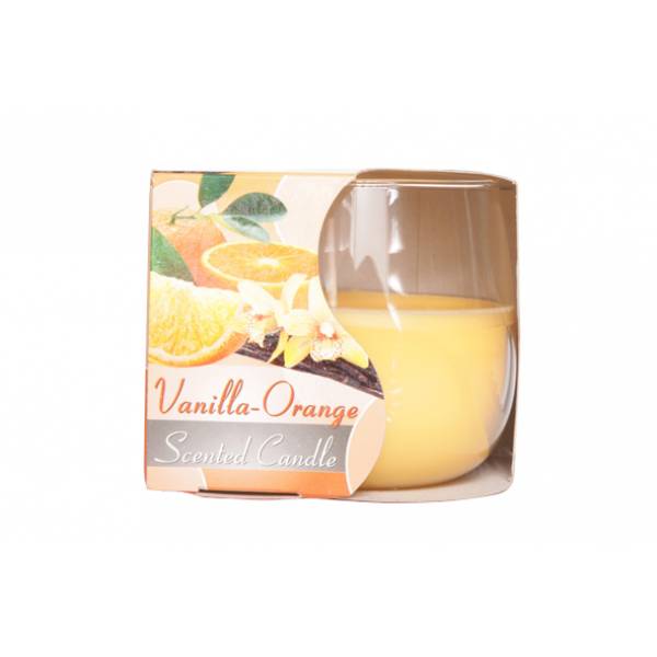 Ct Geurkaars Glas Vanille-oranje 24u D8xh7cm 