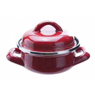 Pot A Servir Rouge Email D10cm 30cl   Cosy & Trendy
