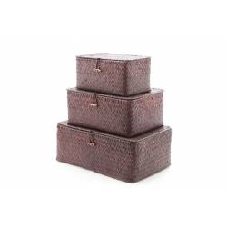 Set3 Mand Riet Balk Bordeaux 35.5x23x13 .5cm 29x21x12.5cm 24x14.5x12cm 