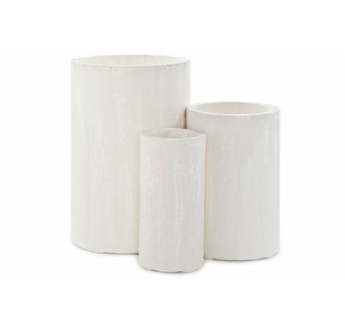 Set3 Vase Cylindre Antique Blanc 40x40xh 60cm - 30x30xh45cm - 20x20xh40cm  Cosy & Trendy