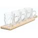 Degustatie Set Plank - 4 Pinten 285ml 48x10xh1.8cm - Glas D7.5x11.5xh9cm 