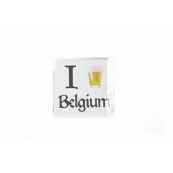 Glasonderzetter Belgium  S4 Wit 10x10x0.3cm 