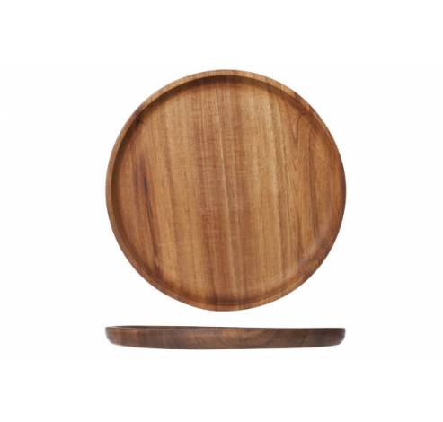 Assiette En Bois Rond D25x2cm Oil Coating  Cosy & Trendy