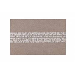Placemat Polylinen Bruin-print Wit Tekst 45x30cm 