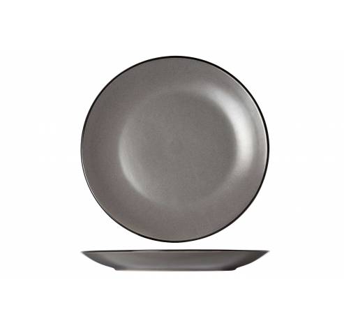 Speckle Grey Assiette Plate D27cm Bord Noir  Cosy & Trendy