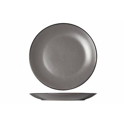 Speckle Grey Assiette Plate D27cm Bord Noir 
