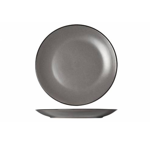 Speckle Grey Assiette Plate D27cm Bord Noir  Cosy & Trendy