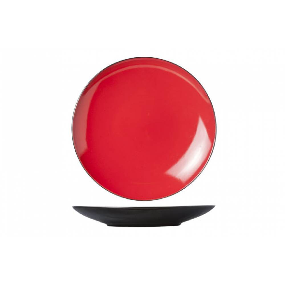 Finesse Red Plat Bord D28cm  