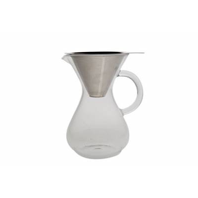 Koffiekan Glas - Filter Rvs - Medium 500 12x18.8cm  Cosy & Trendy