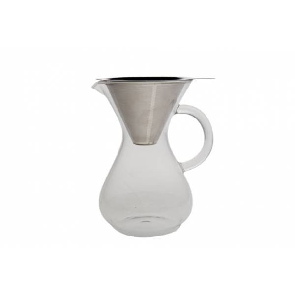 Koffiekan Glas - Filter Rvs - Medium 500 12x18.8cm 