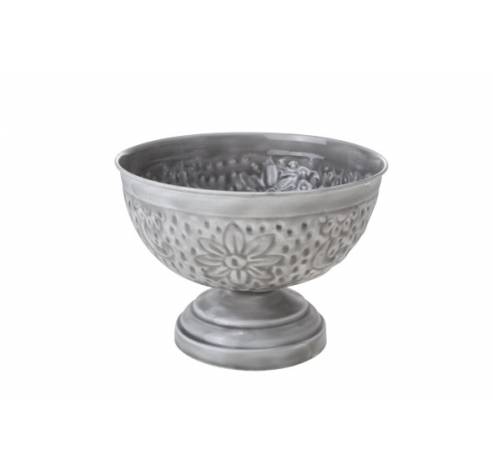 Bowl Op Voet 20.5x20.5x15cm Metaal Gr. Grijs Metaal  Cosy & Trendy