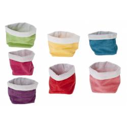Broodmandje Zacht Ass 10x10x10cm Geel-rood-roze-bruin-groen-blauw-oranje 
