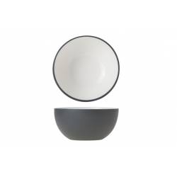 Alu Bowl 10.5xh5cm Wit Email Graphite Gr  