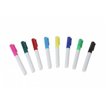 Porselein Stift Set 8 L.groen - D.groen L.blauw-d.blauw-geel-rood-zwart-roze 