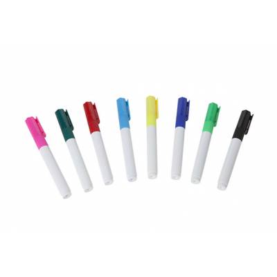 Porselein Stift Set 8 L.groen - D.groen  L.blauw-d.blauw-geel-rood-zwart-roze 