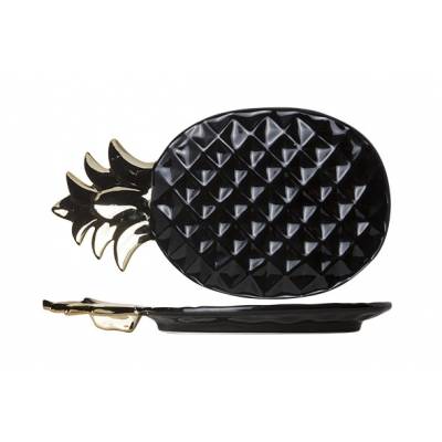 Pineapple Black Coupelle Deco 29x15.5cm   Cosy & Trendy