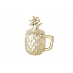 Cosy & Trendy PINEAPPLE GOLD DECO BEKER D9XH10-17.5CM 