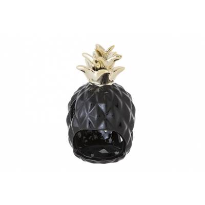 Pineapple Black Porte-bougie D8.5xh14.7 Cm 