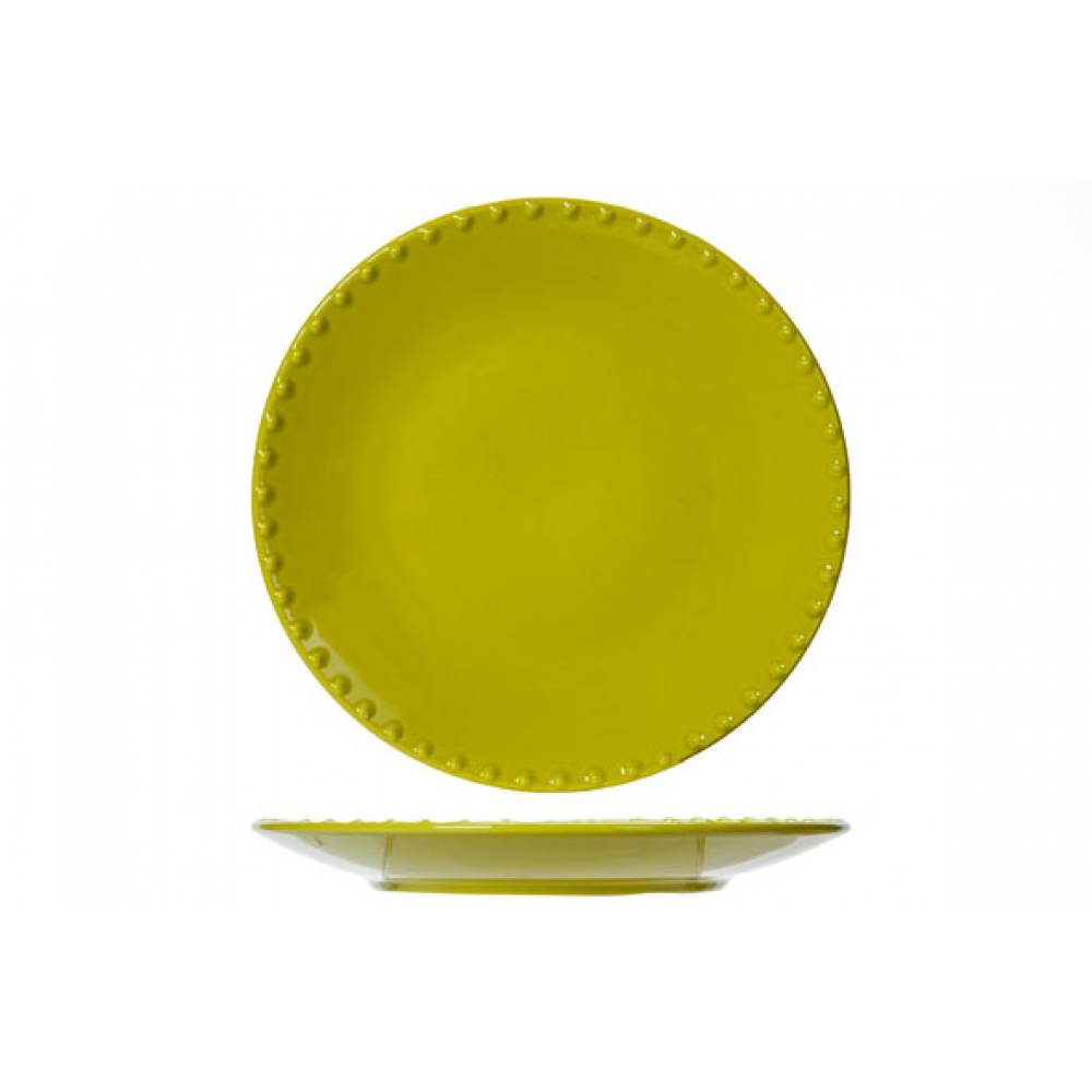 Cosy & Trendy Platte borden Fun Pearls Lime Plat Bord D27.8cm