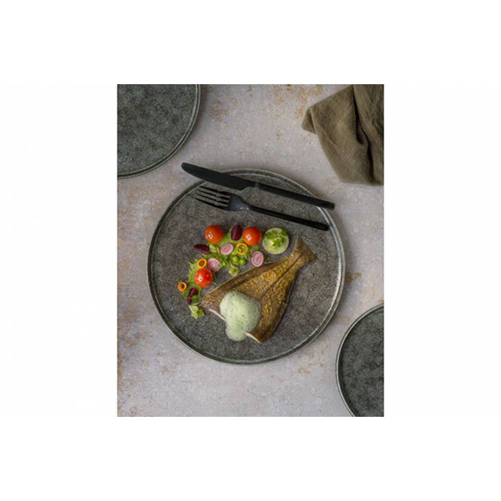 Cosy & Trendy Platte borden Istra Plat Bord Grijs-groen D26,5cm