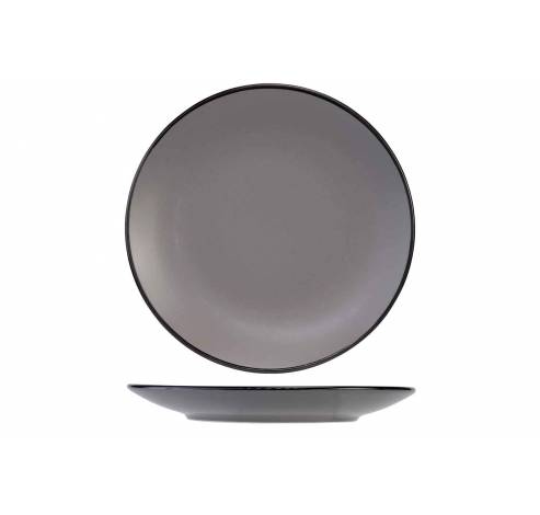 Speckle 2 Grey Assiette Plate D27cm Bord Noir  Cosy & Trendy