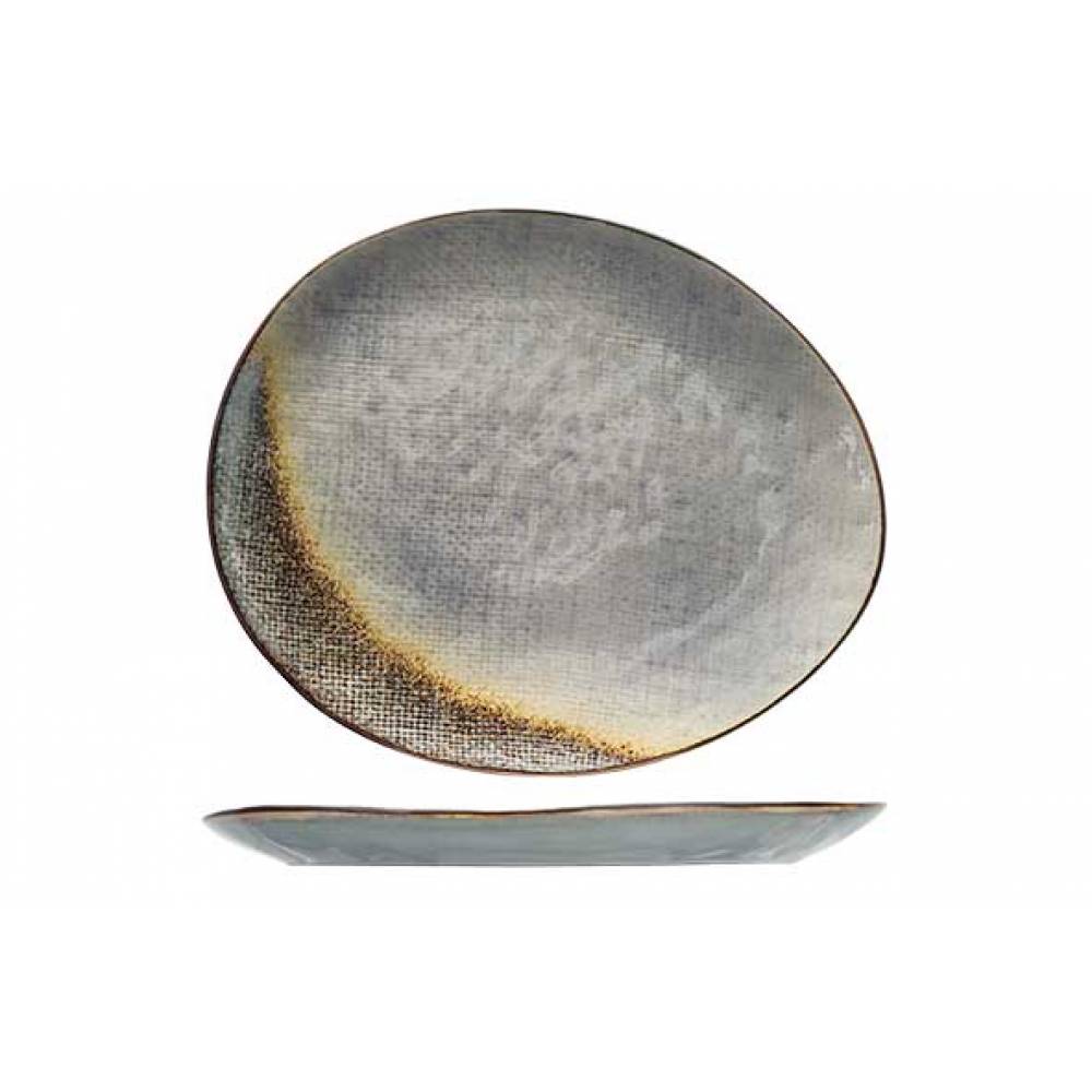 Cosy & Trendy Platte borden Thirza Grey Plat Bord 27x23cm Ovaal