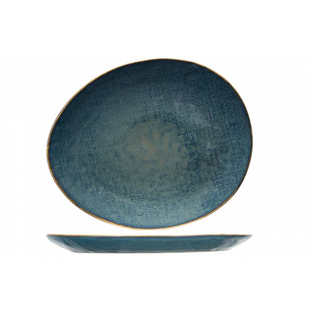 Cosy & Trendy Platte borden Aicha Blue Plat Bord 27x23cm Ovaal