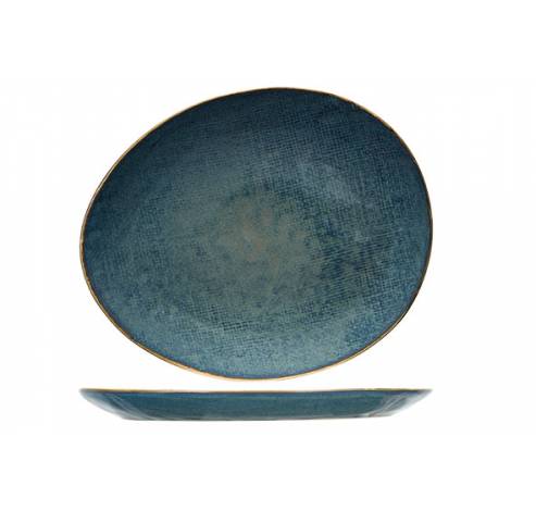 Aicha Blue Assiette Plate 27x23cm Ovale   Cosy & Trendy