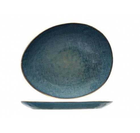 Aicha Blue Assiette Plate 27x23cm Ovale   Cosy & Trendy