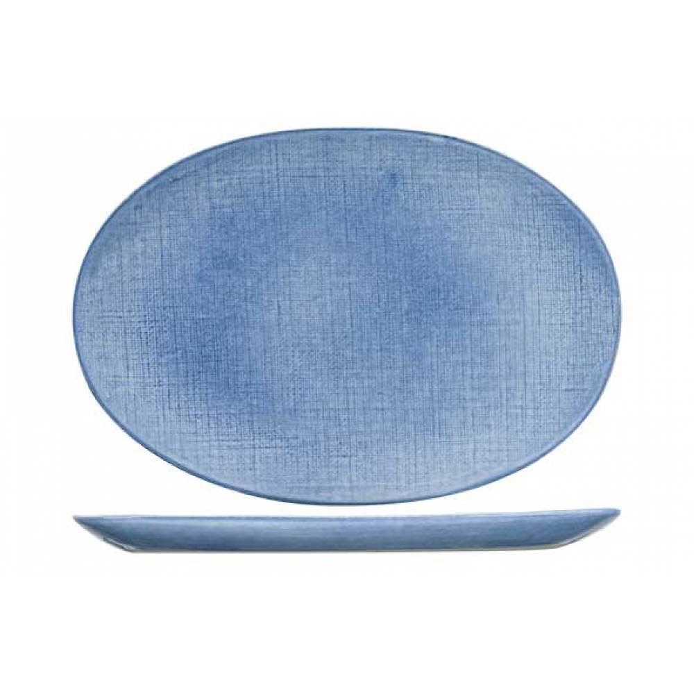 Cosy & Trendy Platte borden Sajet Blue Plat Bord 29,5x21cm Ovaal