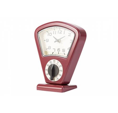 Timer Et Horloge Rouge 17,5x10xh21cm   Cosy & Trendy