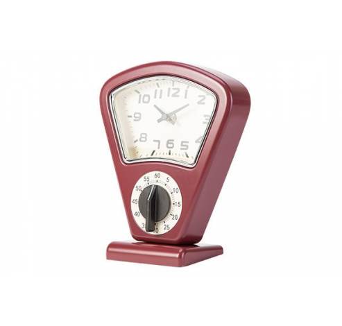 Timer Et Horloge Rouge 17,5x10xh21cm   Cosy & Trendy