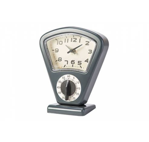 Timer Et Horloge Gris 17,5x10xh21cm   Cosy & Trendy