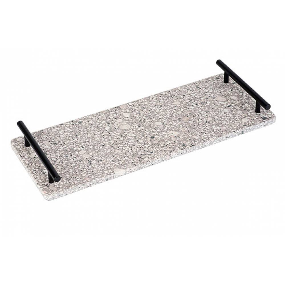 Cosy & Trendy Serveerschalen en-borden Medical Stone Tray Handles Zwart Metaal 40x15cm Rechthoek