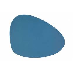 Placemat Leder Blauw Ei-vormig Organisch 41x30cm 